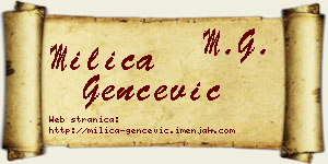 Milica Genčević vizit kartica